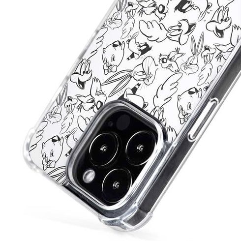 Looney Tunes Looney Squad Black and White Grid iPhone 16 Pro MagSafe Case